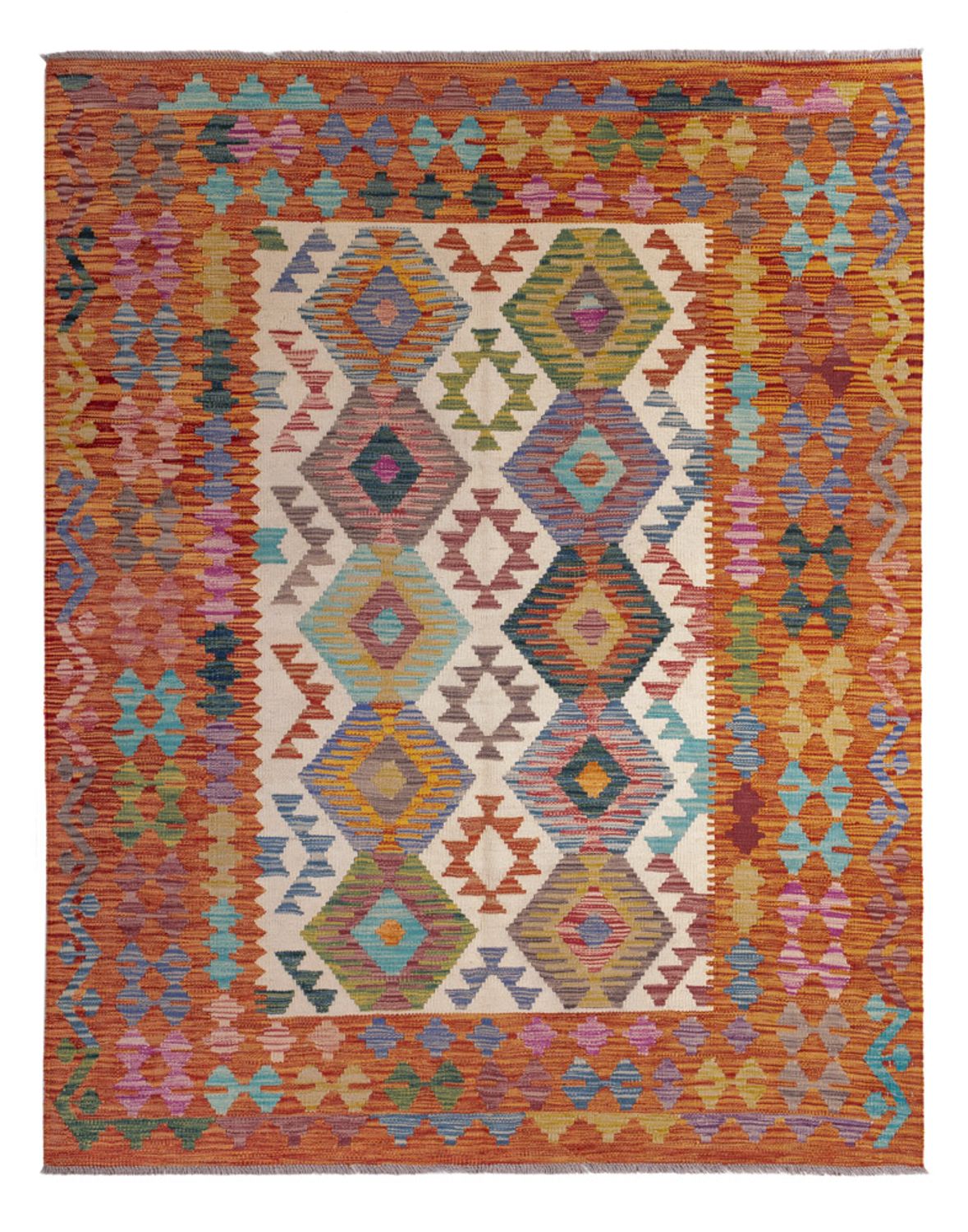 Kelim Rug - Splash - 198 x 149 cm - multicolored