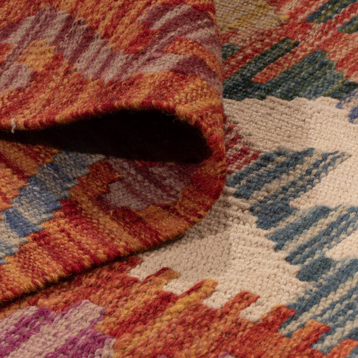 Kelim Rug - Splash - 198 x 149 cm - multicolored