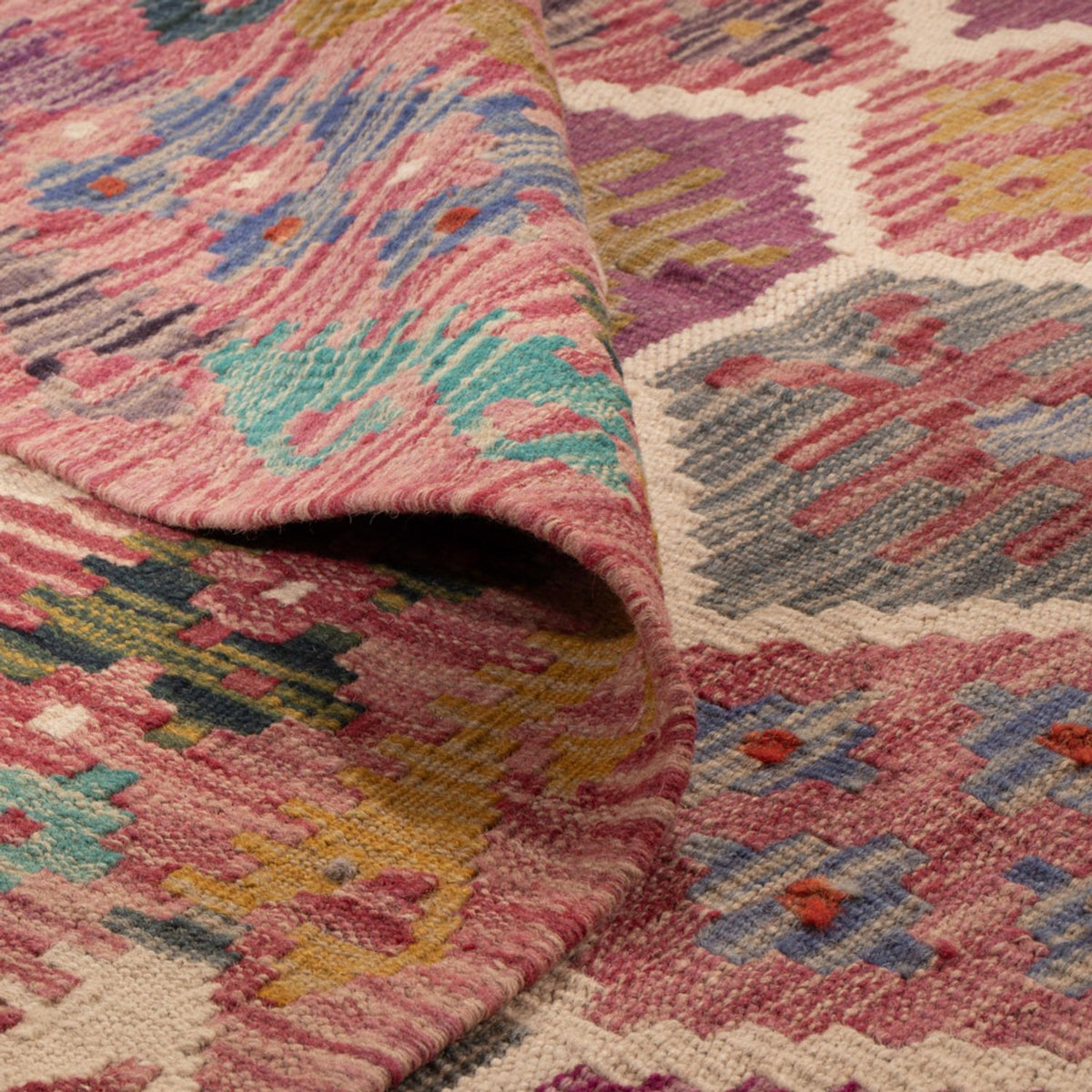 Kelim Rug - Splash - 254 x 177 cm - multicolored