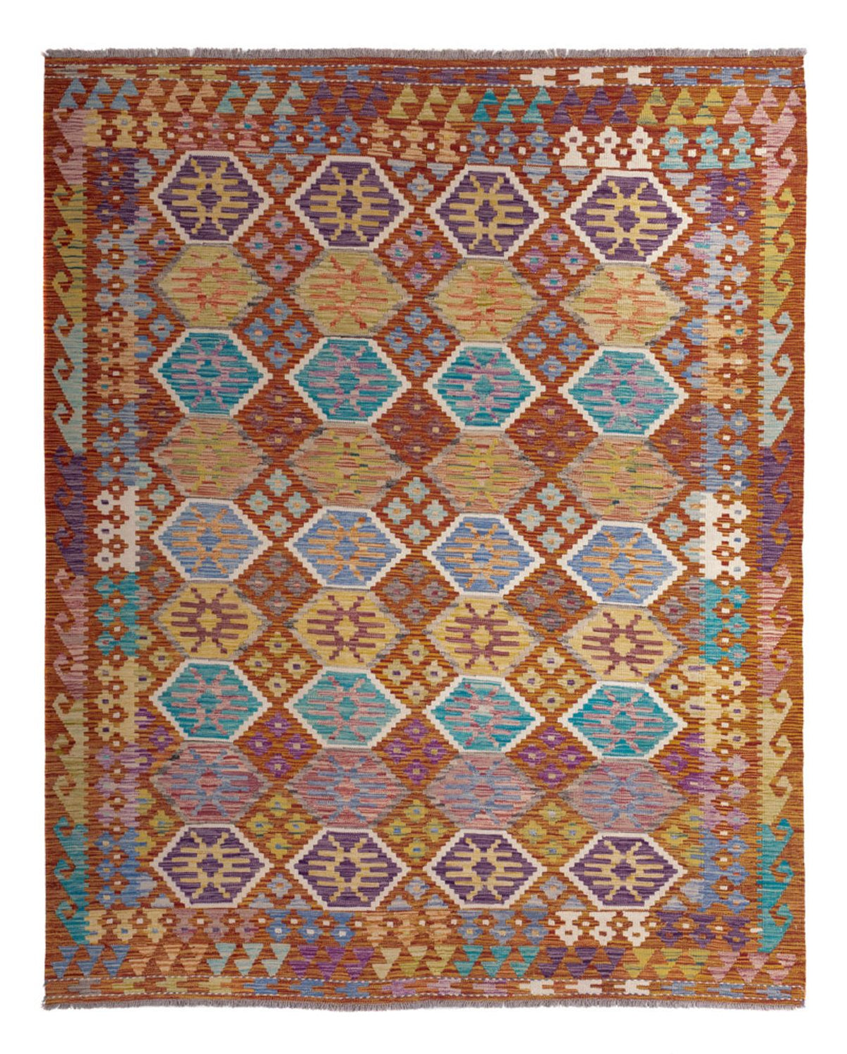 Kelim Rug - Splash - 247 x 201 cm - multicolored