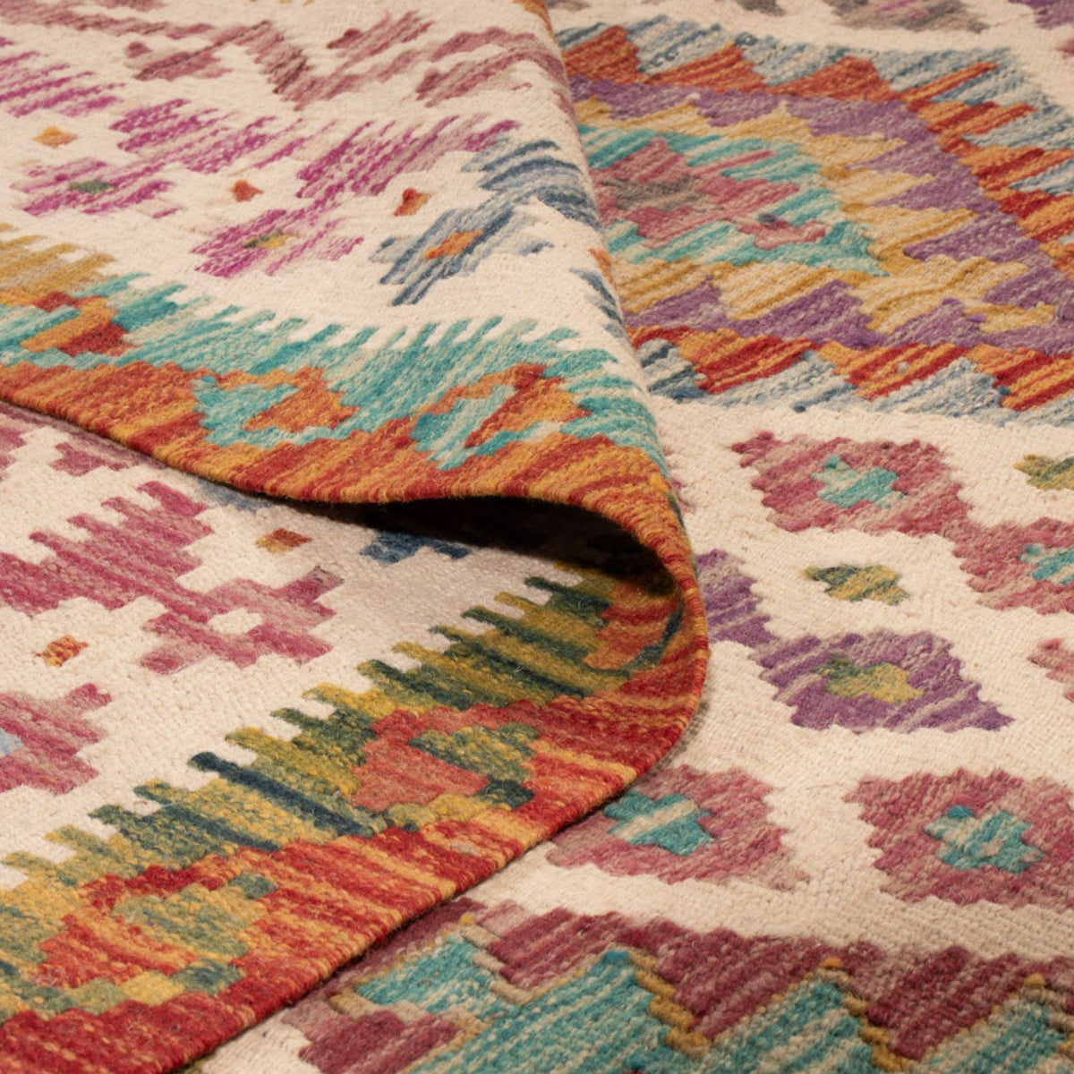 Kelim Rug - Splash - 243 x 201 cm - multicolored