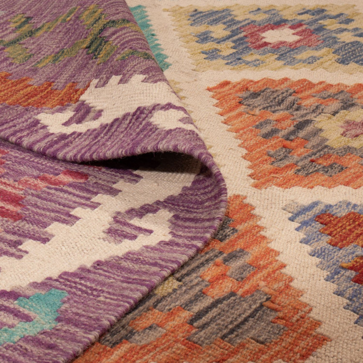 Kelim Rug - Splash - 246 x 206 cm - multicolored