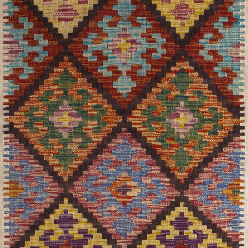 Runner Kelim Rug - Splash - 199 x 101 cm - multicolored