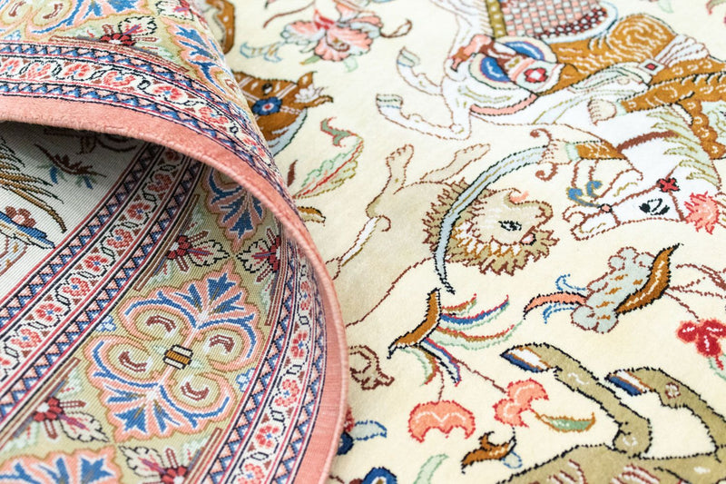 Silk Rug - Ghom Silk - Premium - 121 x 77 cm - beige