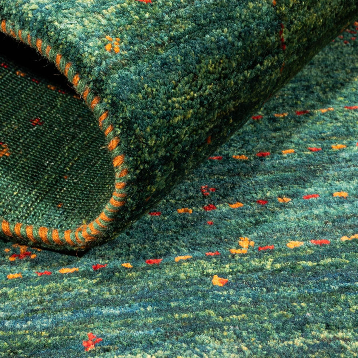 Gabbeh Rug - Loribaft Perser - 125 x 86 cm - green