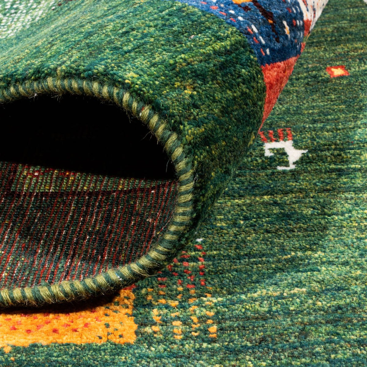 Gabbeh Rug - Loribaft Perser - 244 x 176 cm - green