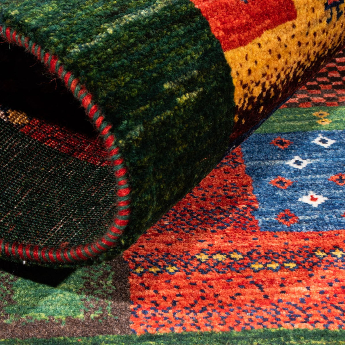 Gabbeh Rug - Loribaft Perser - Royal - 127 x 83 cm - green