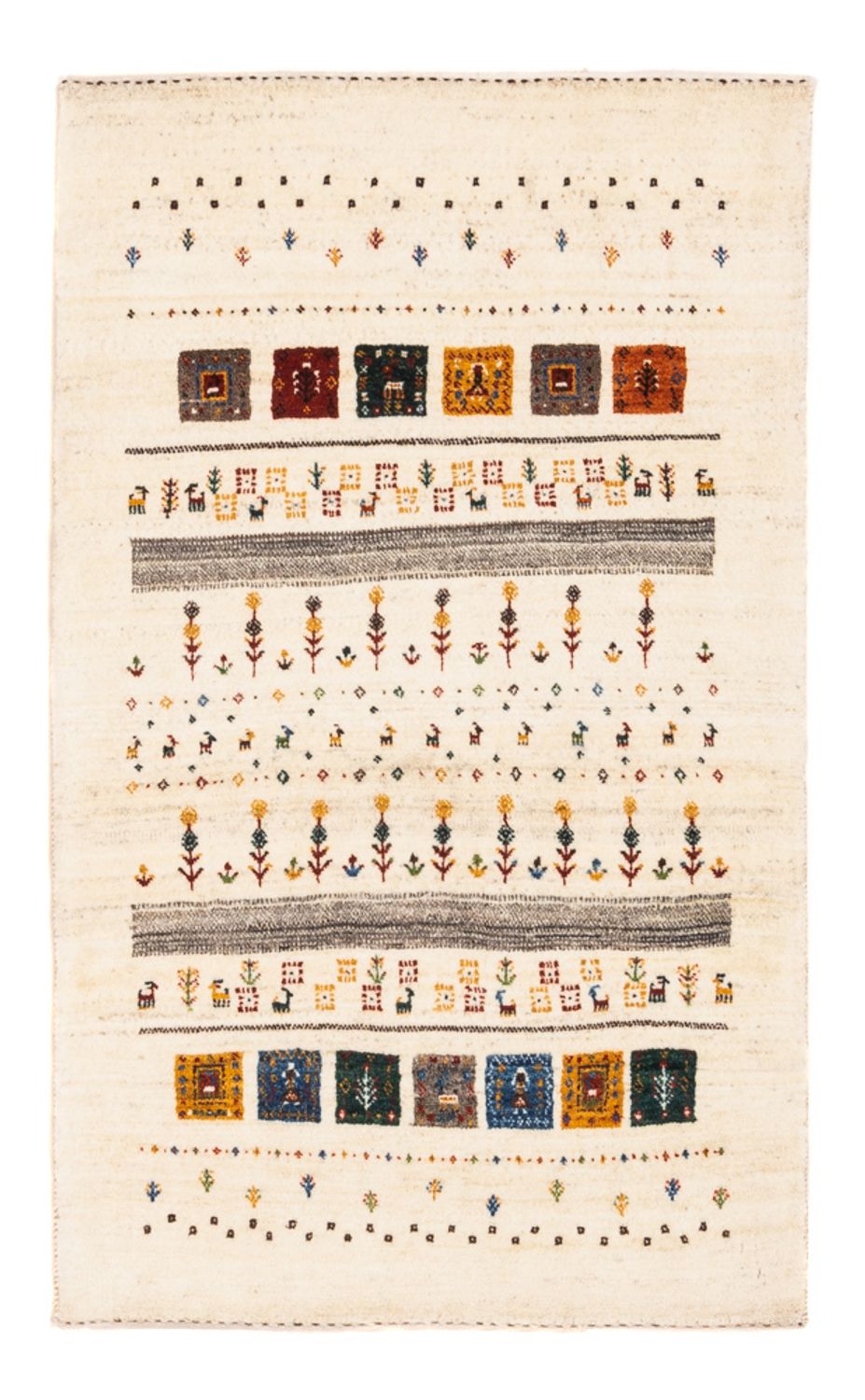 Gabbeh Rug - Loribaft Perser - Royal - 122 x 78 cm - cream