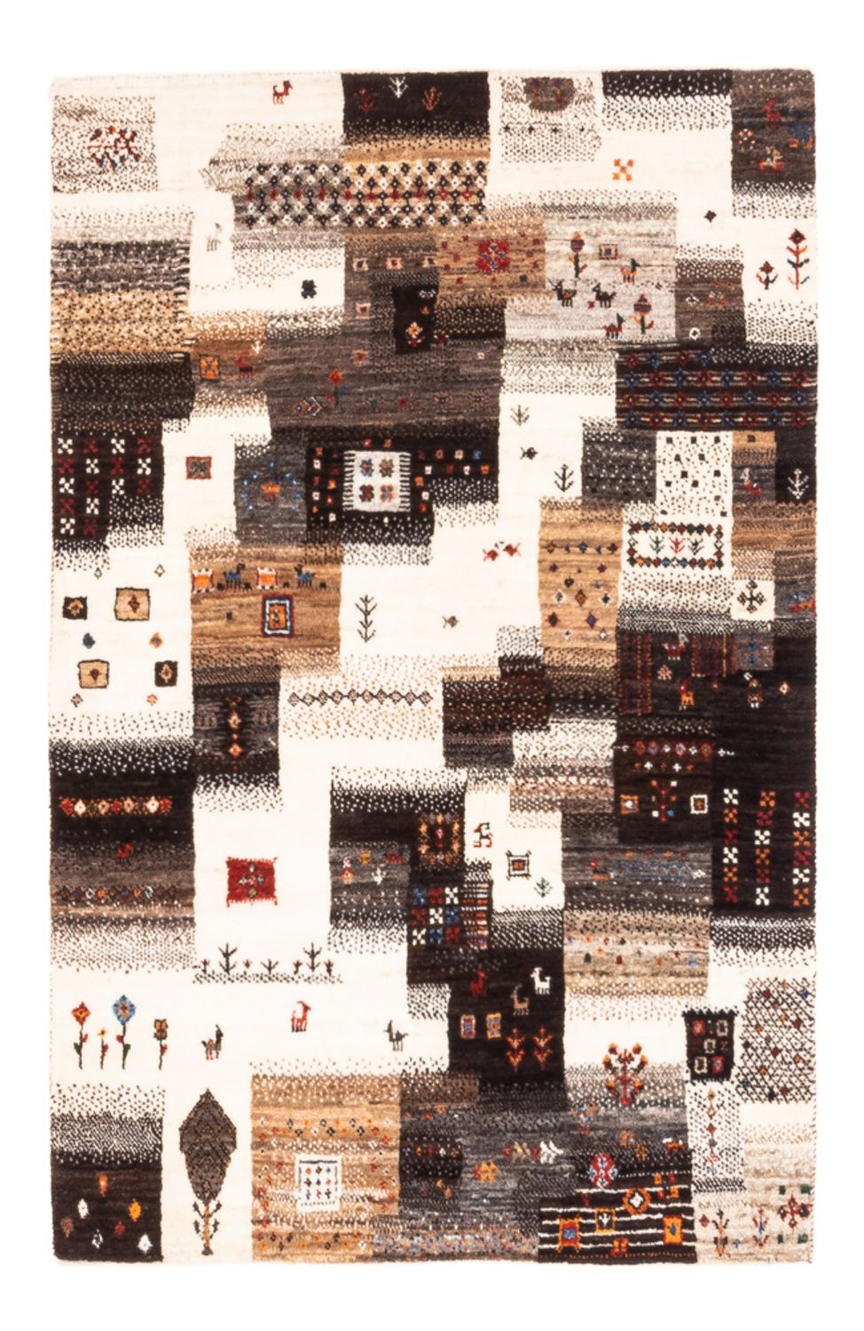 Gabbeh Rug - Loribaft Perser - Royal - 126 x 85 cm - grey