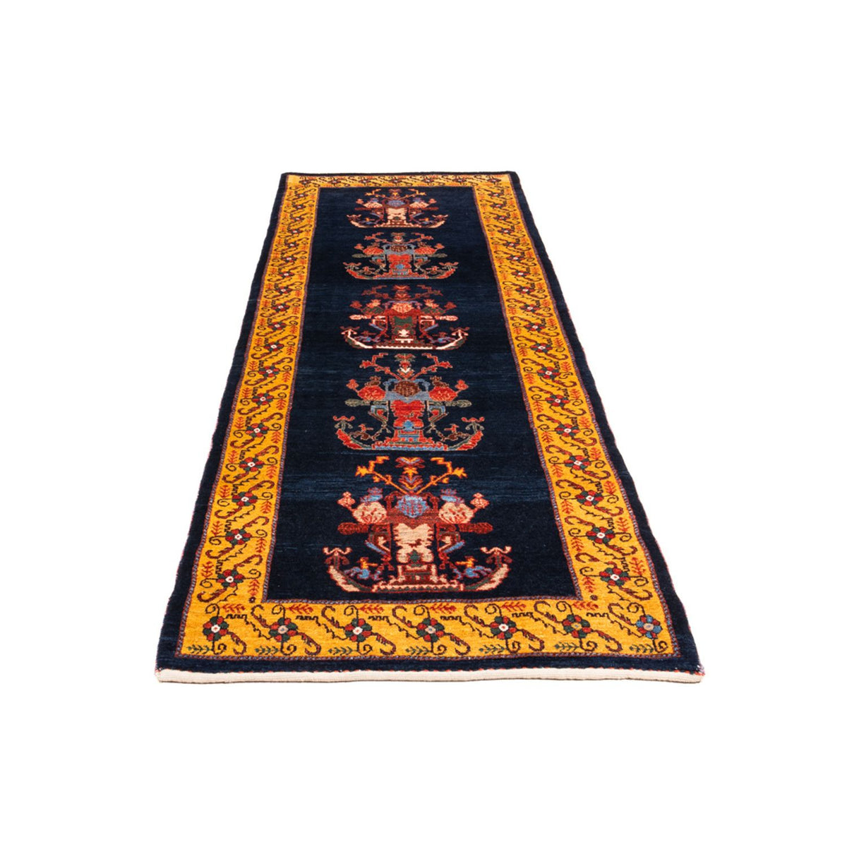 Runner Gabbeh Rug - Perser - 253 x 84 cm - dark blue