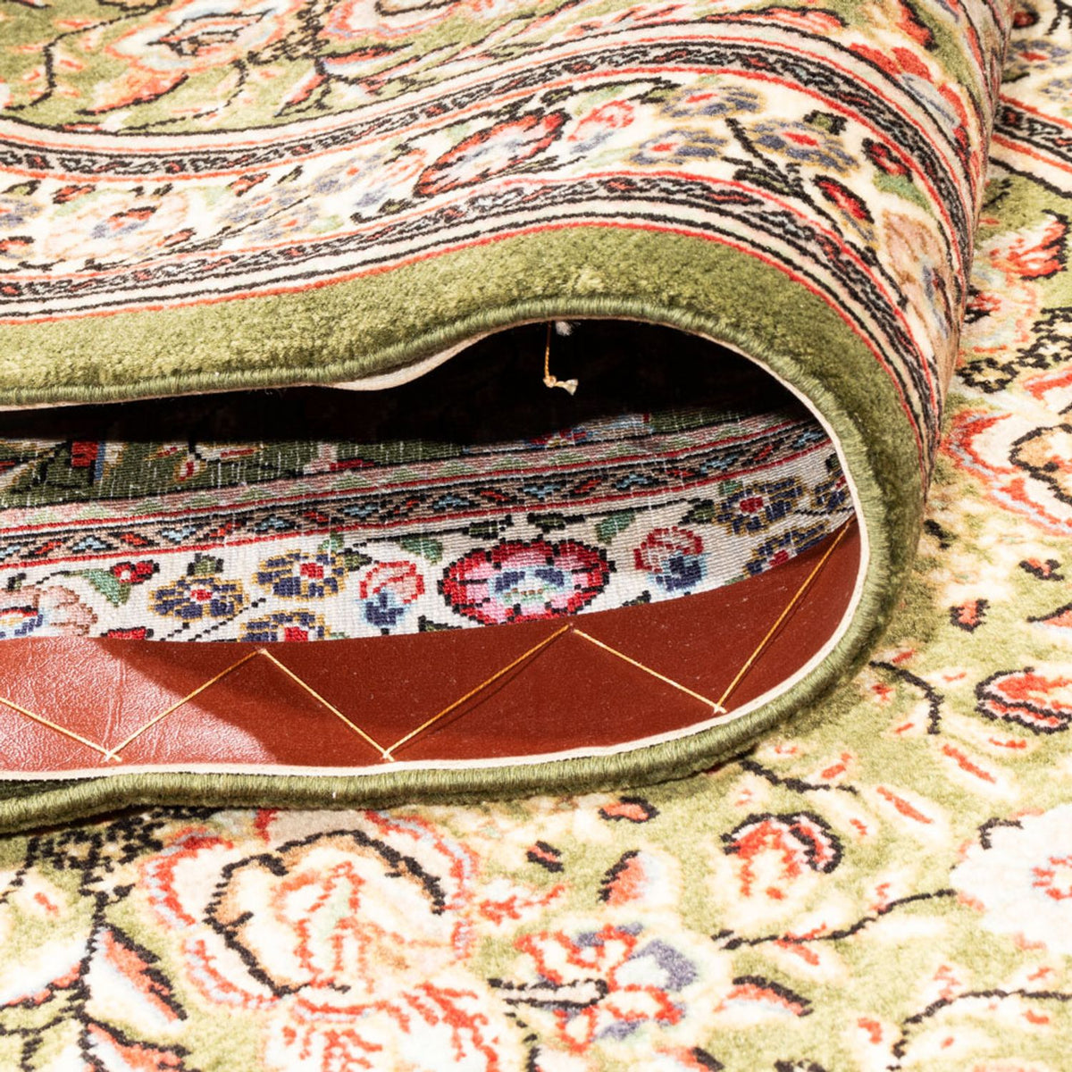 Runner Perser Rug - Ghom - 295 x 80 cm - green