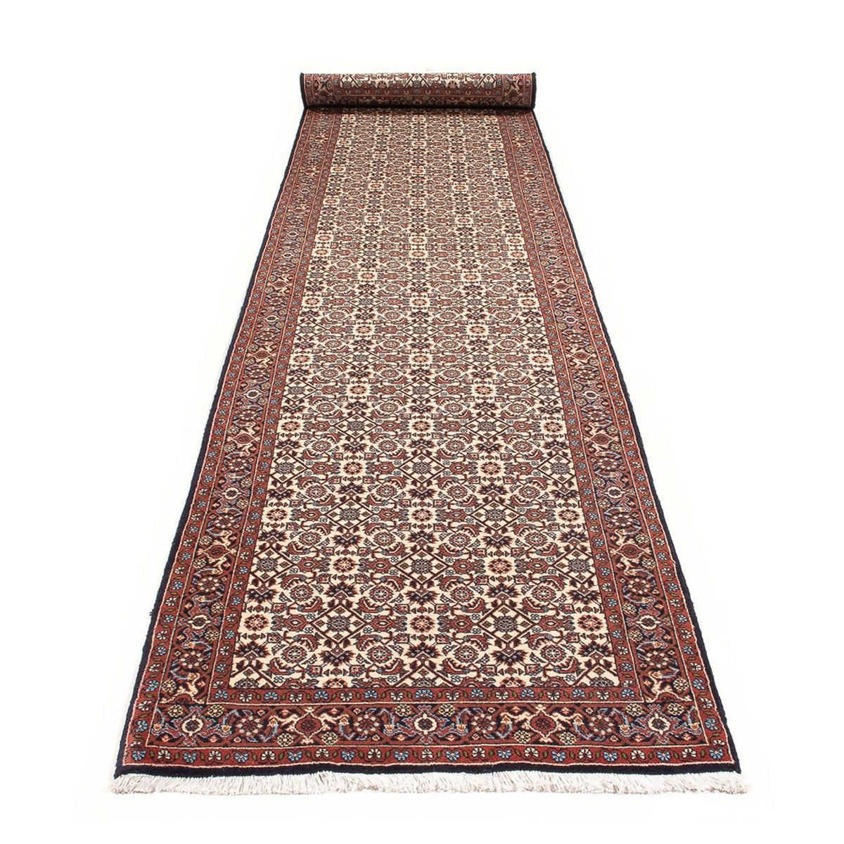 Runner Perser Rug - Bidjar - 397 x 85 cm - cream
