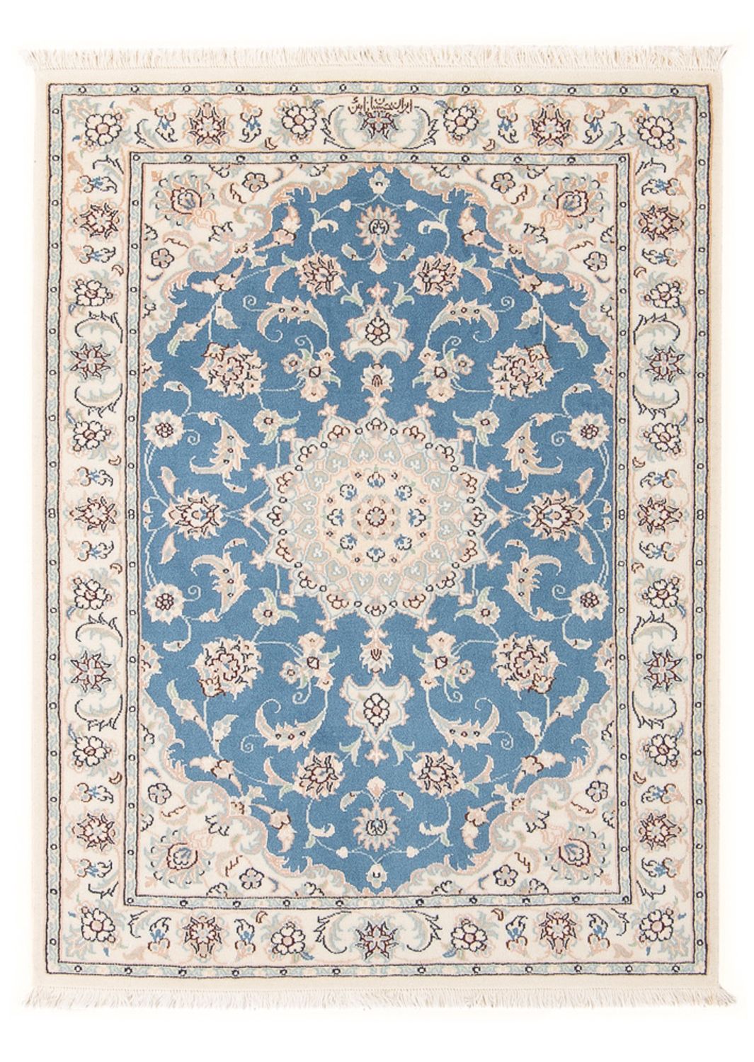 Perser Rug - Nain - Premium - 116 x 81 cm - light blue