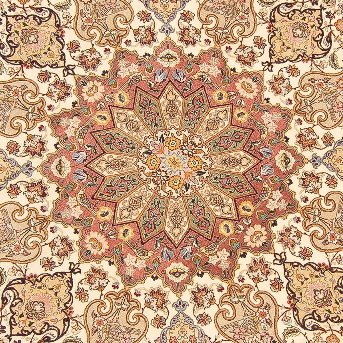 Perser Rug - Tabriz - Royal round  - 200 x 200 cm - cream