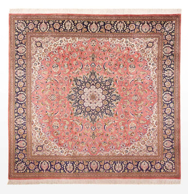 Silk Rug - Ghom Silk - Premium square  - 247 x 247 cm - light red