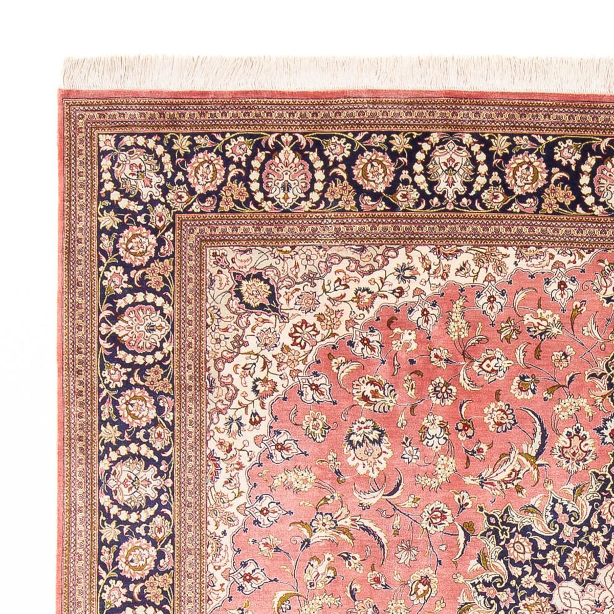 Silk Rug - Ghom Silk - Premium square  - 247 x 247 cm - light red