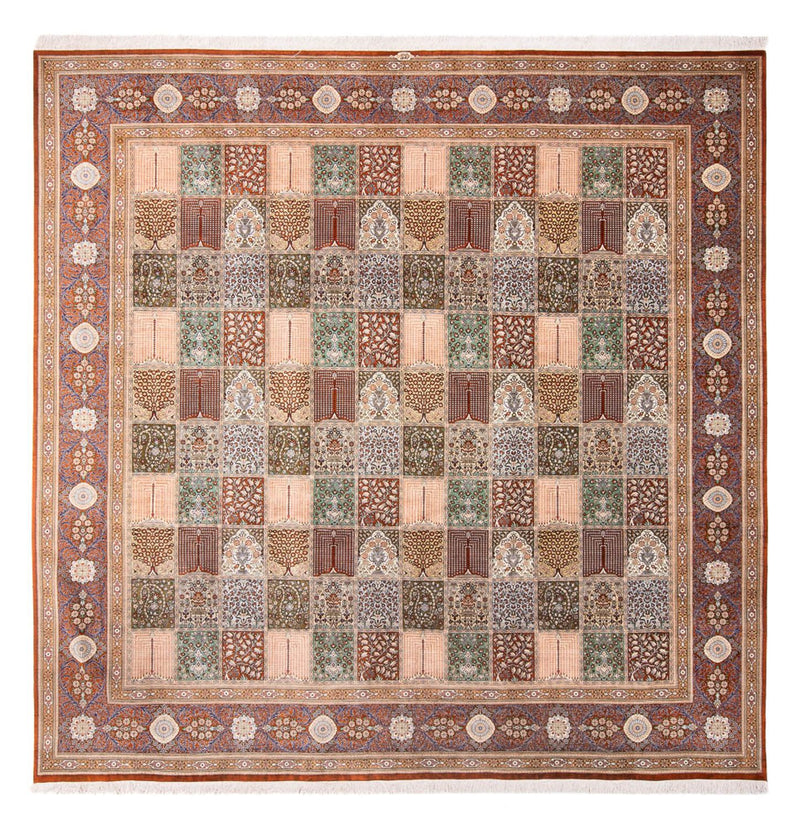 Silk Rug - Ghom Silk - Premium square  - 302 x 297 cm - multicolored