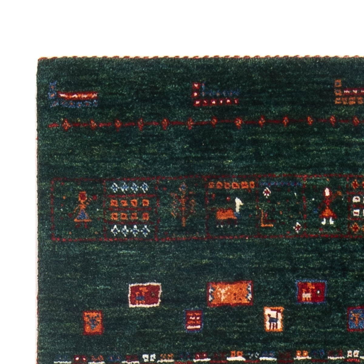 Gabbeh Rug - Loribaft Perser - 136 x 85 cm - dark green
