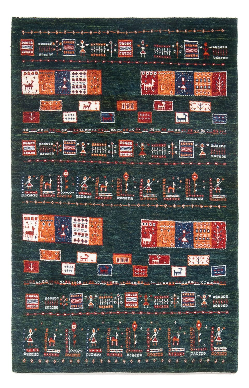 Gabbeh Rug - Loribaft Perser - 135 x 85 cm - dark green