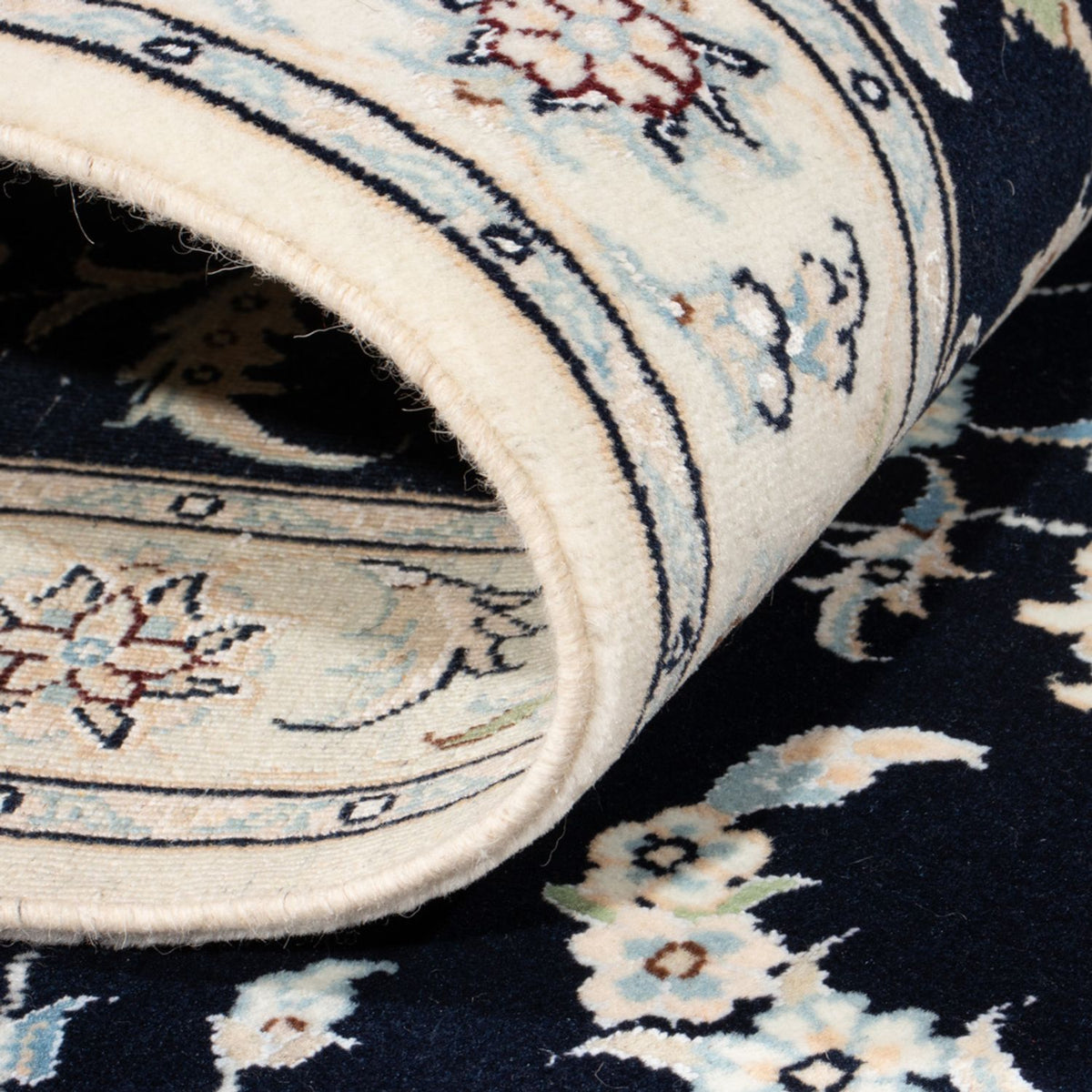 Runner Perser Rug - Nain - Royal - 194 x 82 cm - dark blue