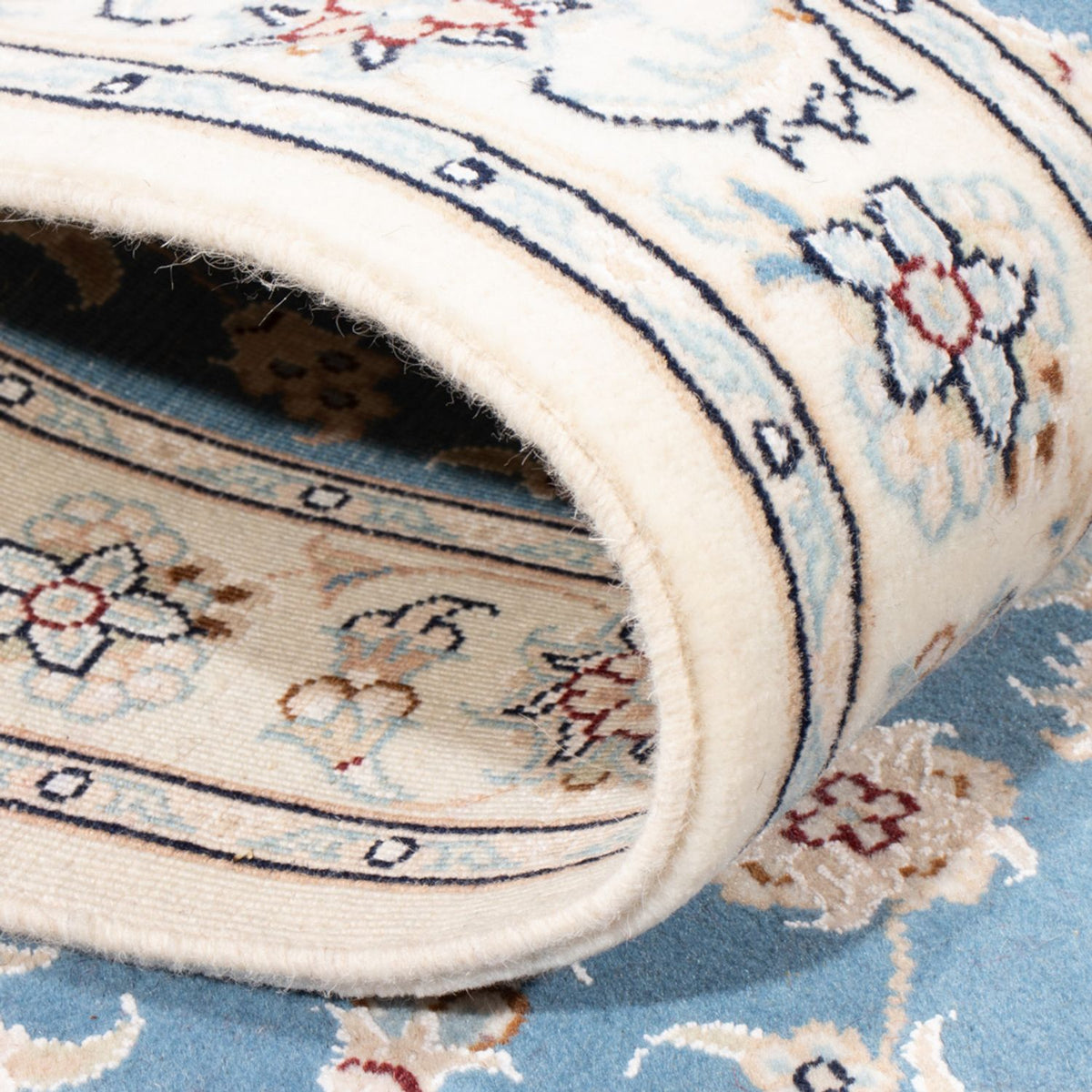 Runner Perser Rug - Nain - Royal - 204 x 82 cm - light blue