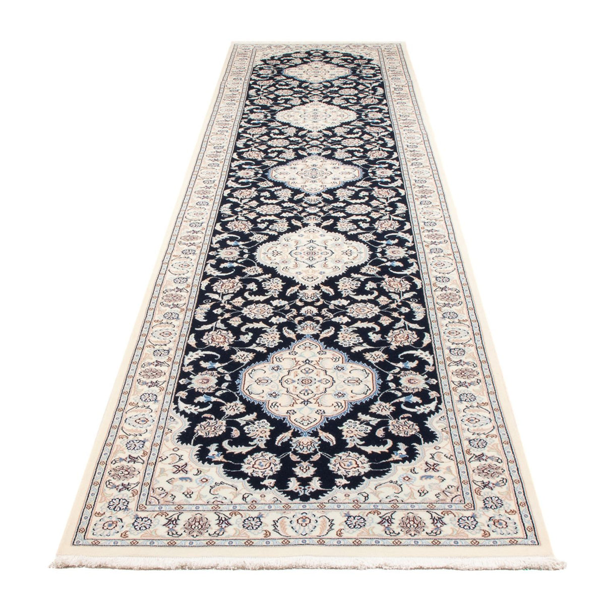 Runner Perser Rug - Nain - Premium - 388 x 88 cm - dark blue