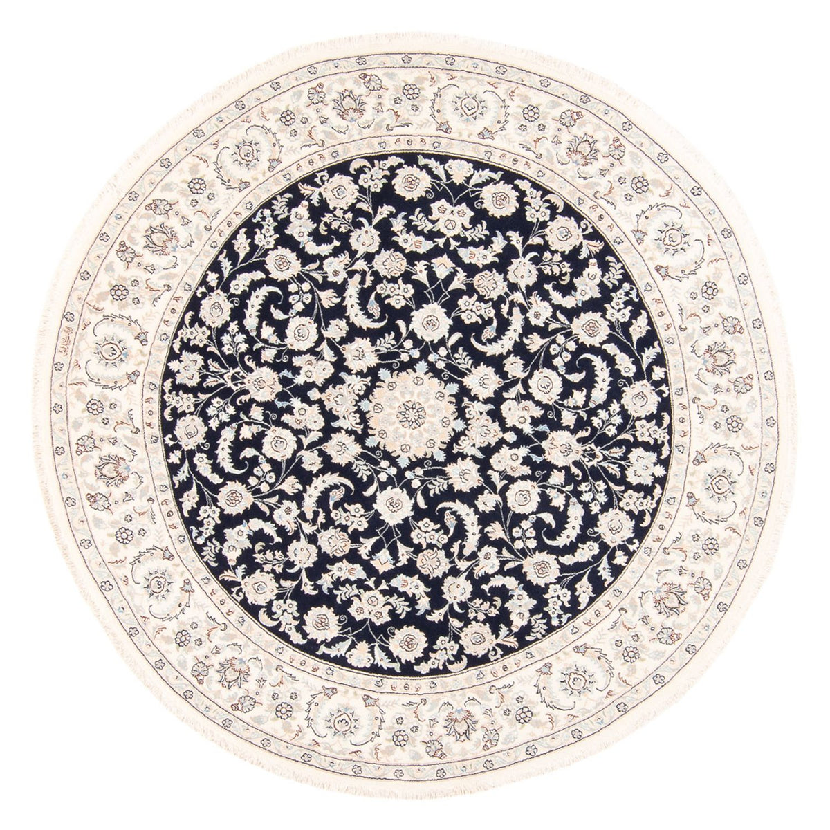 Perser Rug - Nain round  - 202 x 202 cm - dark blue