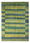 Persian Gabbeh Rug 148x204cm - Perserteppich Wollteppich - Rectangle / Dark Green / 148 x 204 cm Rectangle