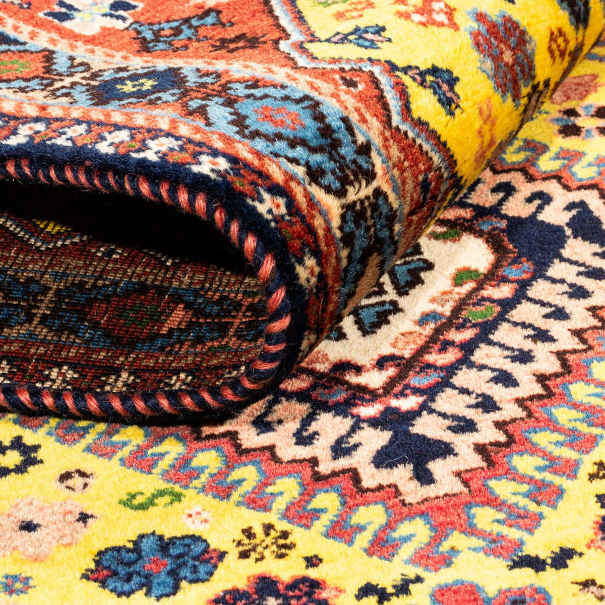 Perser Rug - Nomadic - 128 x 82 cm - yellow