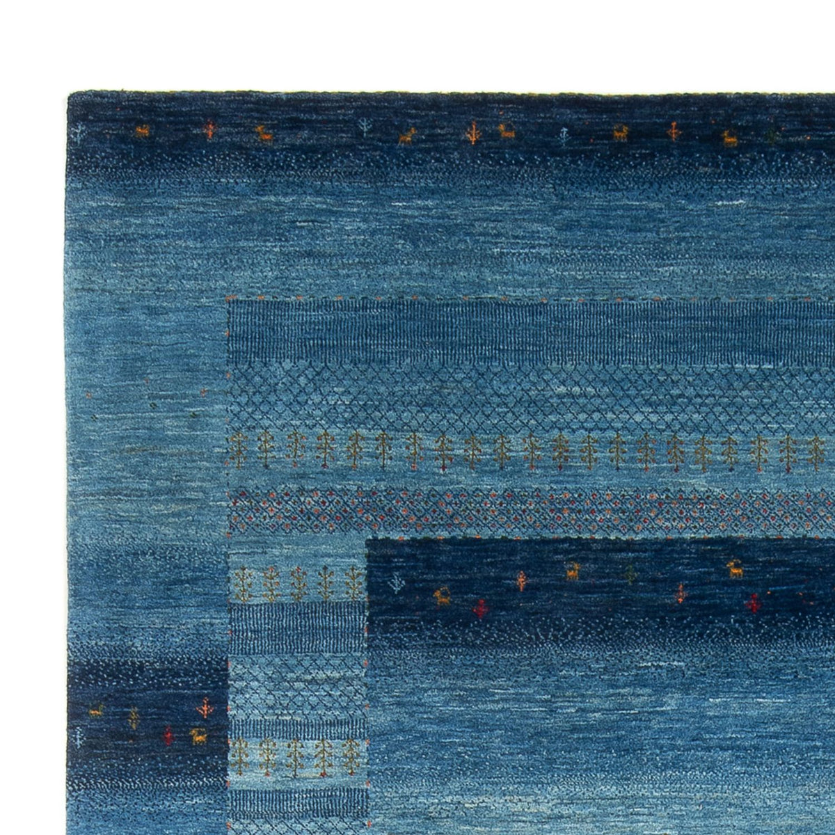 Gabbeh Rug - Loribaft Perser - 300 x 214 cm - sea blue