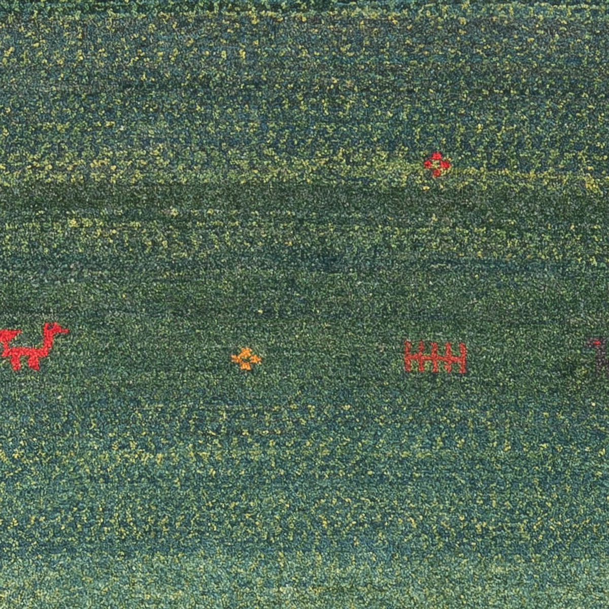 Runner Gabbeh Rug - Perser - 270 x 75 cm - dark green