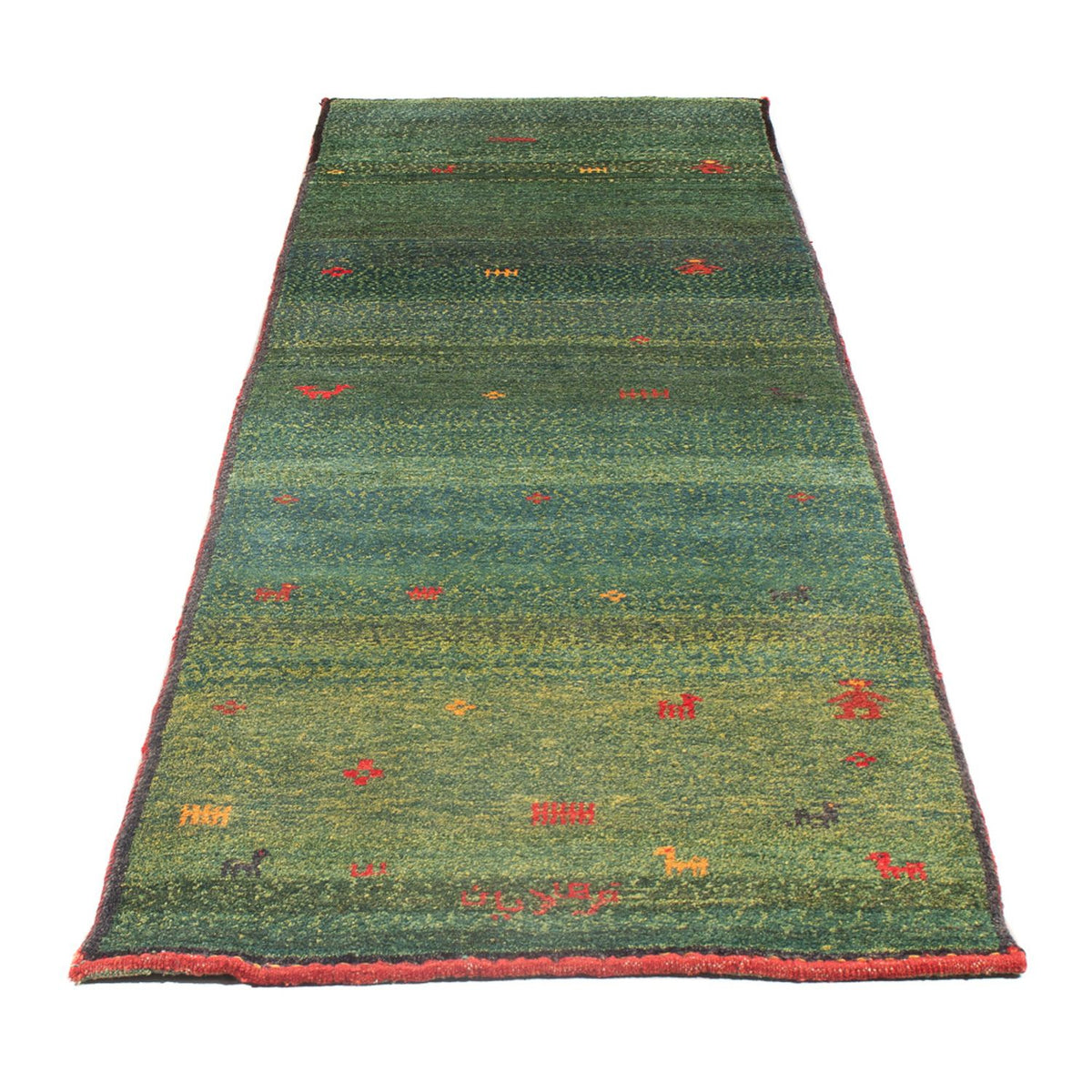 Runner Gabbeh Rug - Perser - 270 x 75 cm - dark green