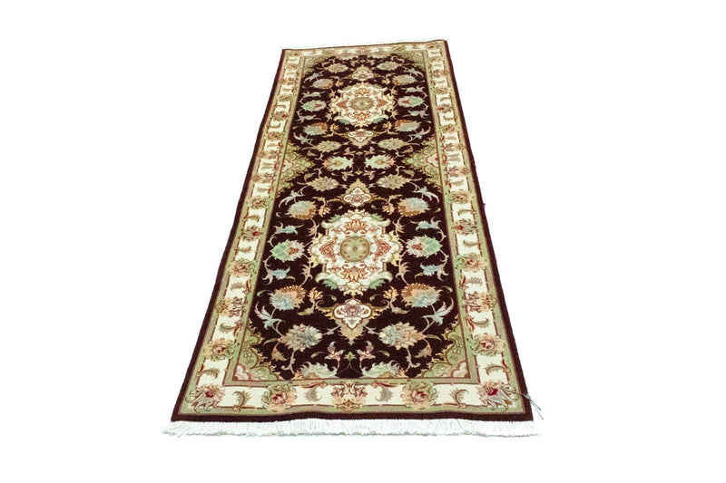 Runner Perser Rug - Tabriz - Royal - 227 x 76 cm - dark red