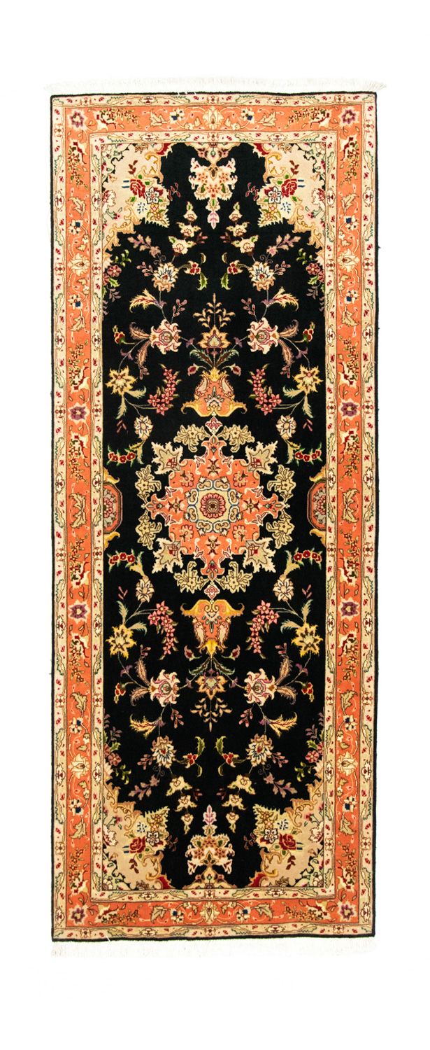 Runner Perser Rug - Tabriz - Royal - 215 x 83 cm - black