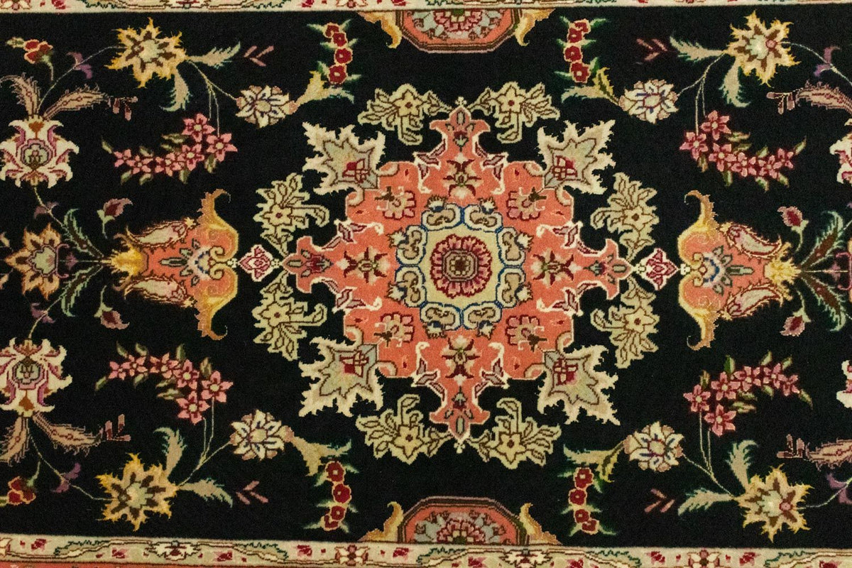 Runner Perser Rug - Tabriz - Royal - 215 x 83 cm - black