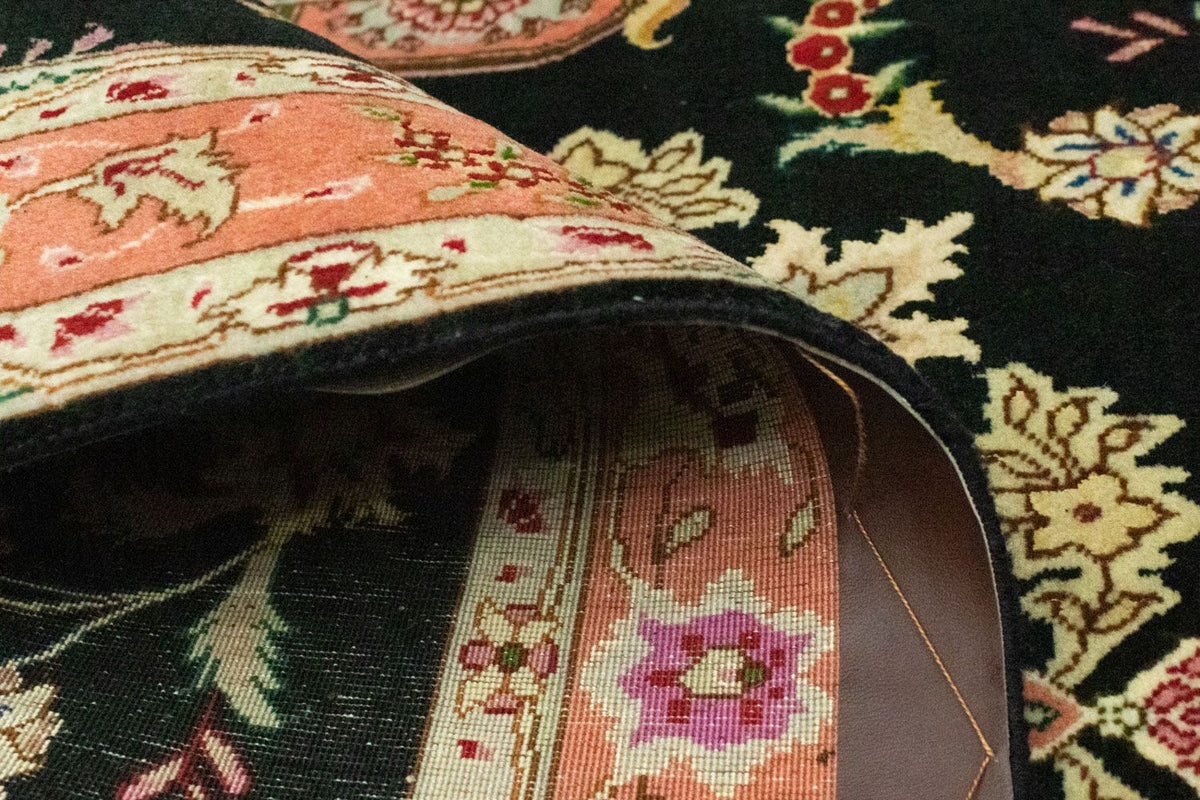 Runner Perser Rug - Tabriz - Royal - 215 x 83 cm - black