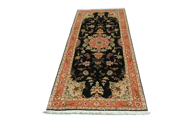 Runner Perser Rug - Tabriz - Royal - 215 x 83 cm - black
