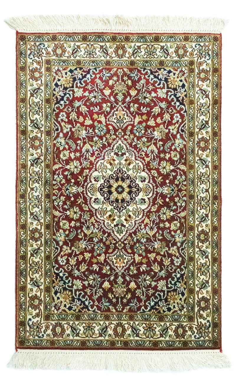 Silk Rug - Kashmir Silk - 95 x 63 cm - red