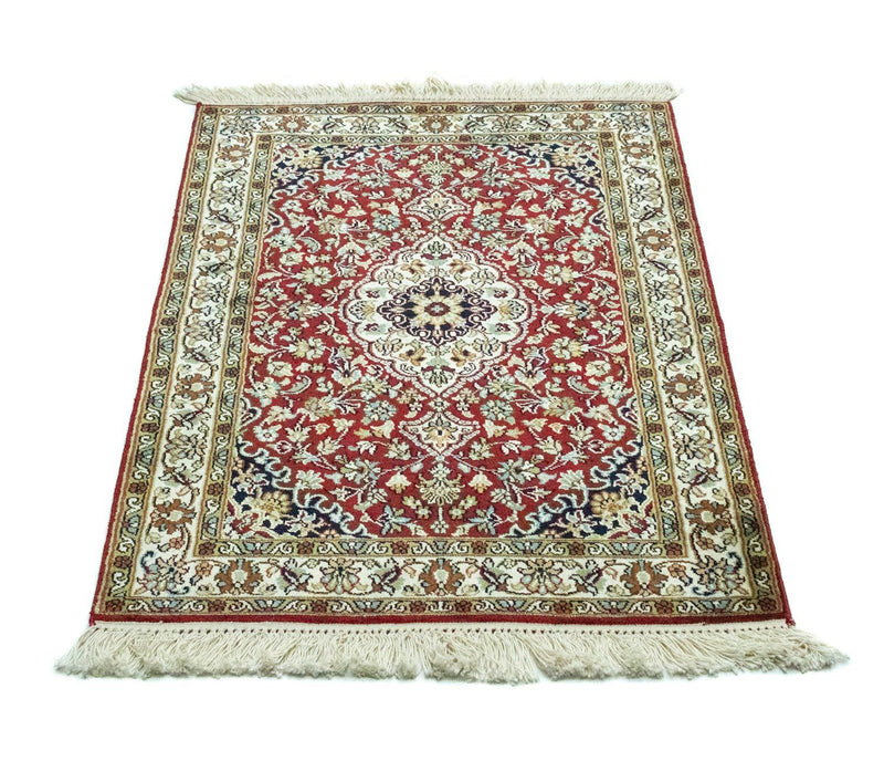 Silk Rug - Kashmir Silk - 95 x 63 cm - red