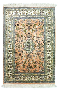 Silk Rug - Kashmir Silk - 93 x 64 cm - salmon
