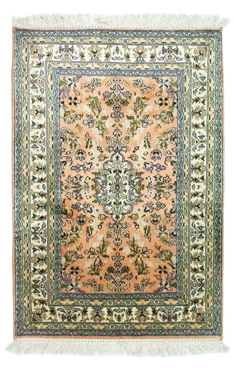 Silk Rug - Kashmir Silk - 93 x 64 cm - salmon