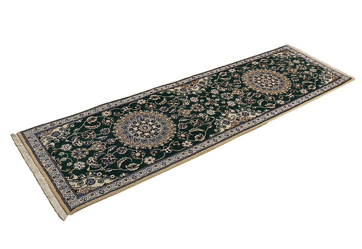 Runner Perser Rug - Nain - Royal - 200 x 60 cm - dark green