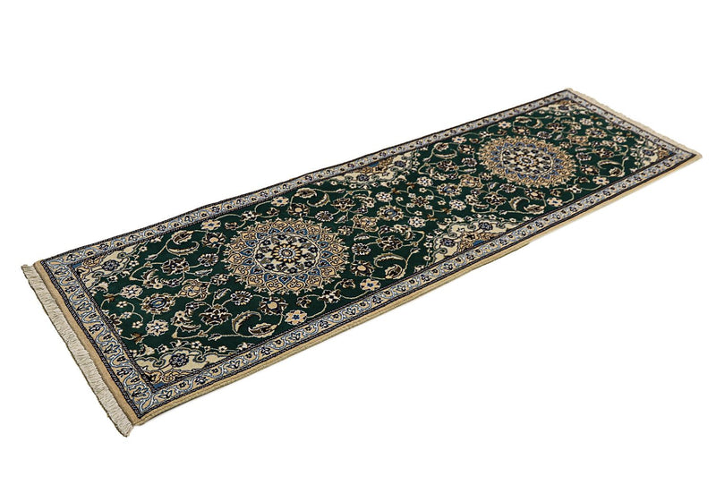 Runner Perser Rug - Nain - Royal - 200 x 60 cm - dark green