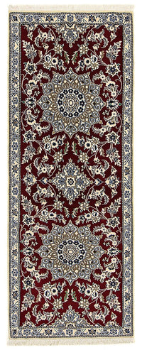 Runner Perser Rug - Nain - Royal - 203 x 81 cm - dark red