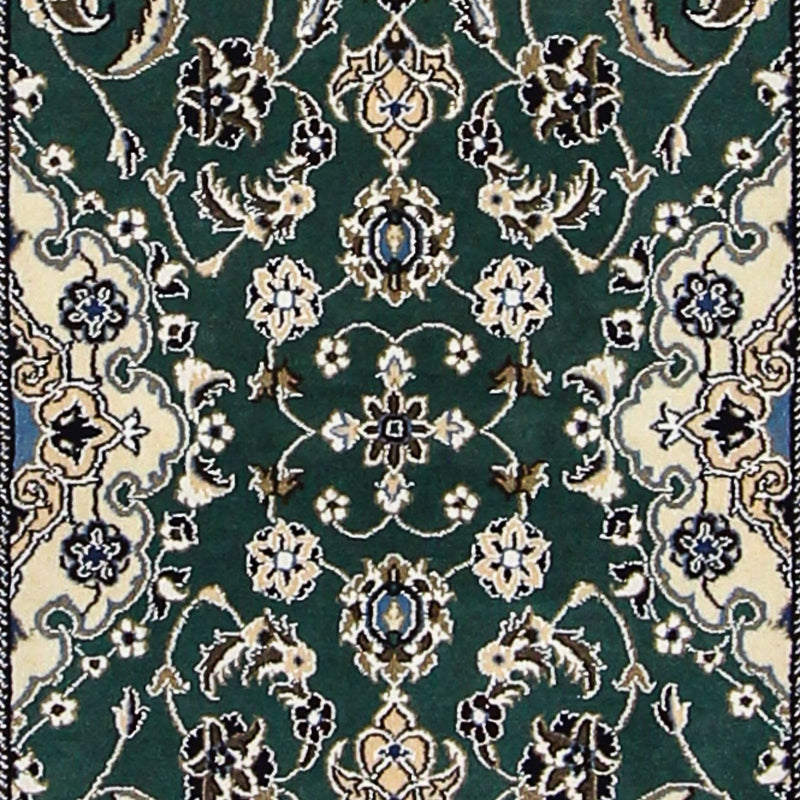 Runner Perser Rug - Nain - Royal - 200 x 60 cm - dark green