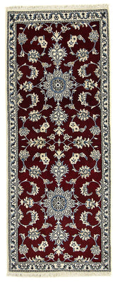 Runner Perser Rug - Nain - 197 x 80 cm - dark red