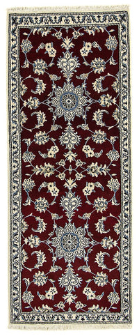 Runner Perser Rug - Nain - 197 x 80 cm - dark red