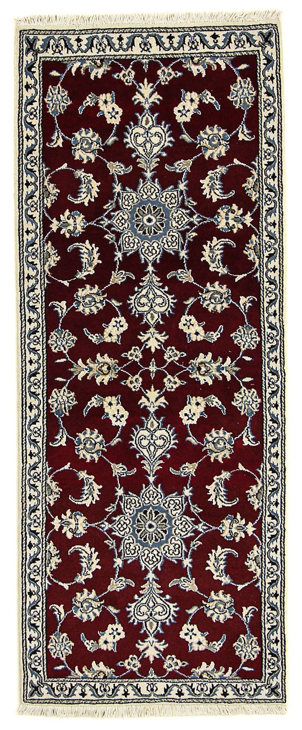 Runner Perser Rug - Nain - 197 x 80 cm - dark red