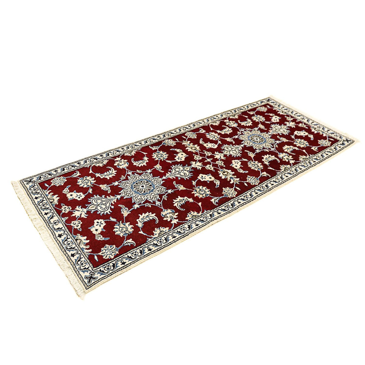 Runner Perser Rug - Nain - 197 x 80 cm - dark red