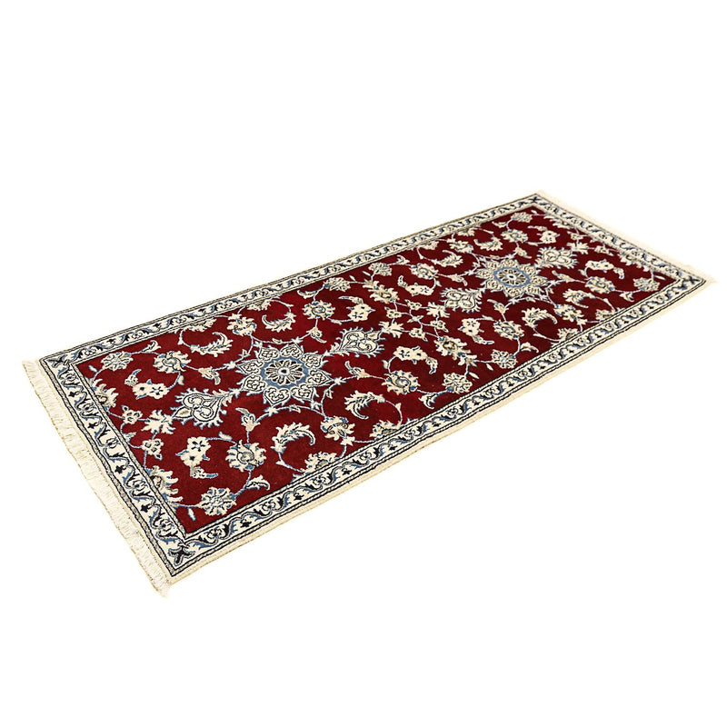Runner Perser Rug - Nain - 197 x 80 cm - dark red